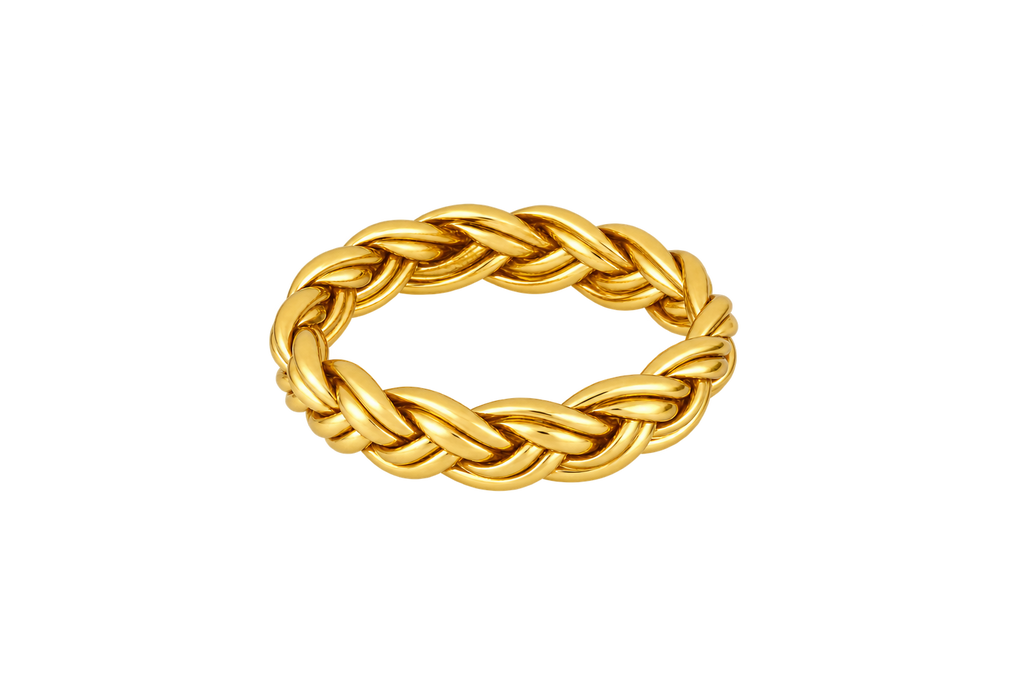 BRAIDED GOLD LEAF BRACELET
