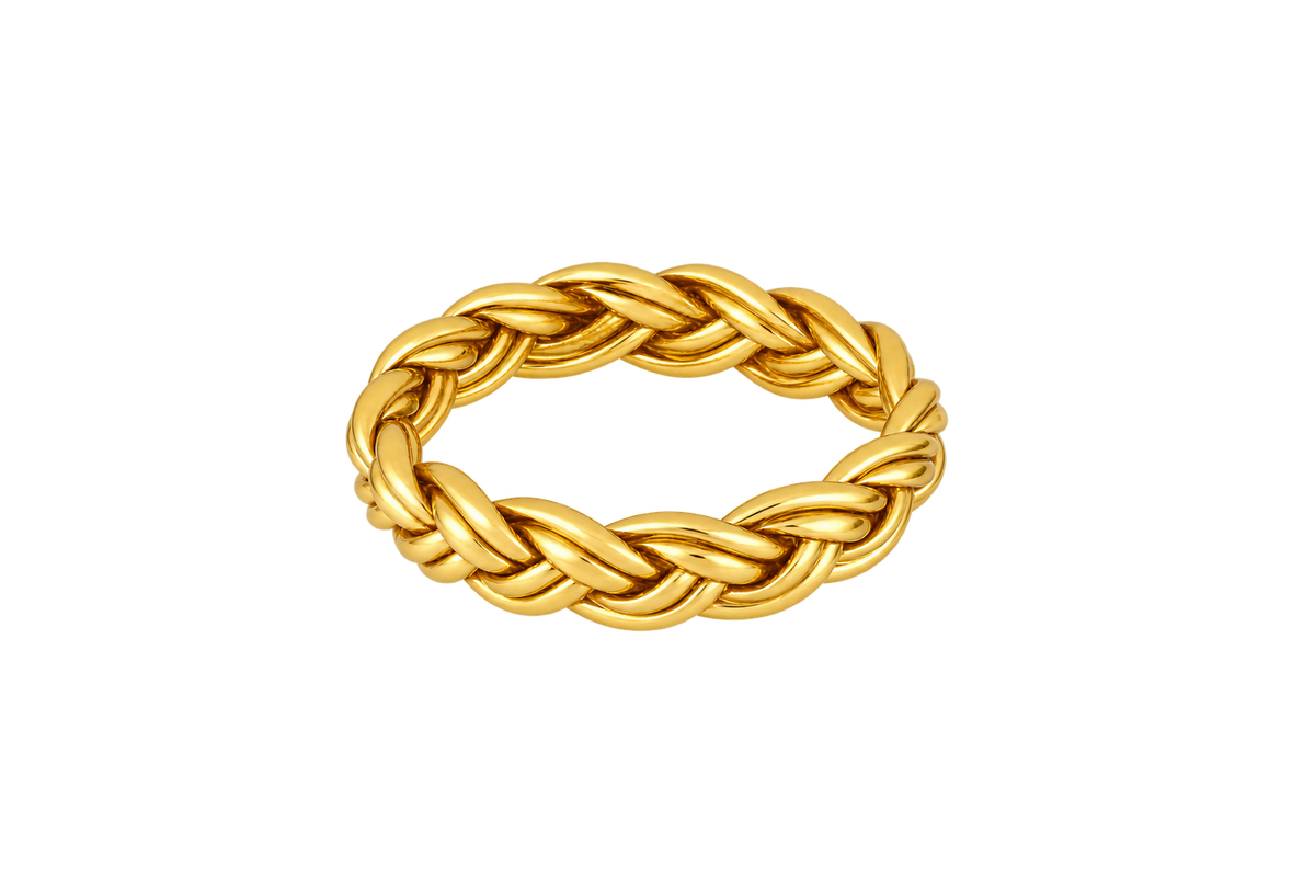 BRAIDED GOLD LEAF BRACELET