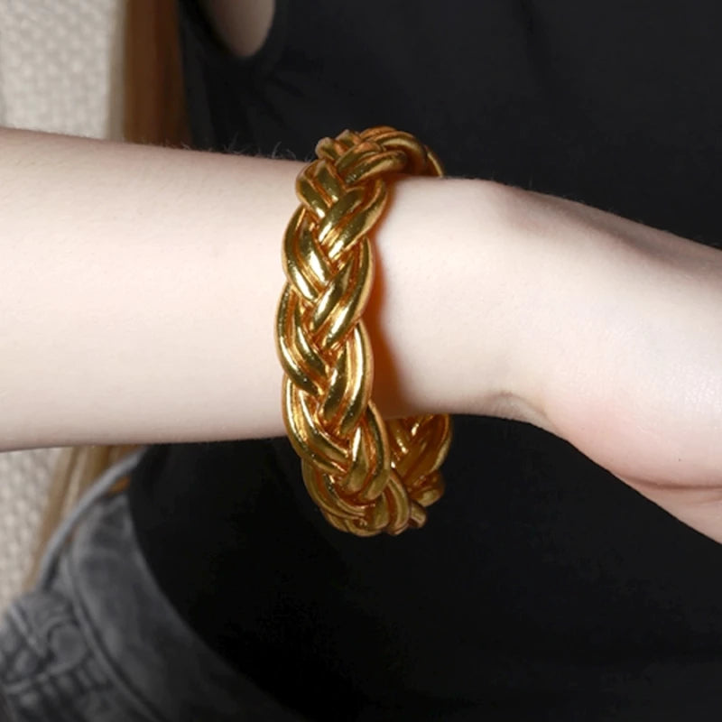 PULSERA PAN DE ORO TRENZADA